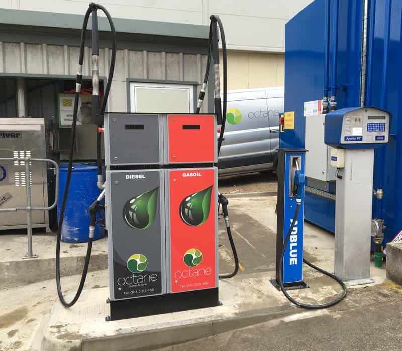 new concreate pad with diesel and gas oil dispensers