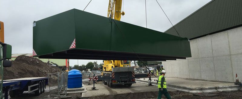 100,000 litre bunded tank being installed