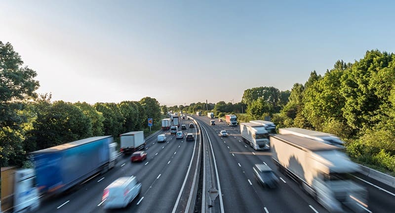 busy uk motorway